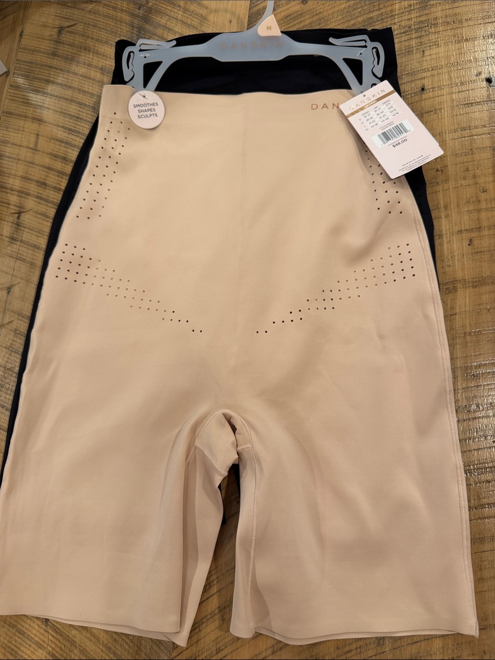 NEW Danskin Women’s High Waisted Shaping Shorts in Nude and Black